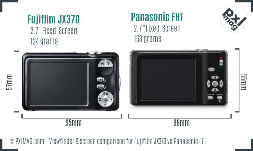 Fujifilm JX370 vs Panasonic FH1 Screen and Viewfinder comparison