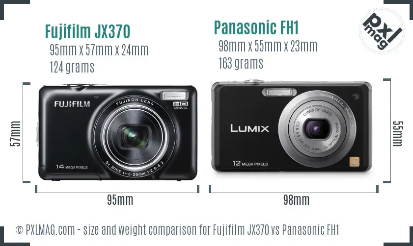 Fujifilm JX370 vs Panasonic FH1 size comparison
