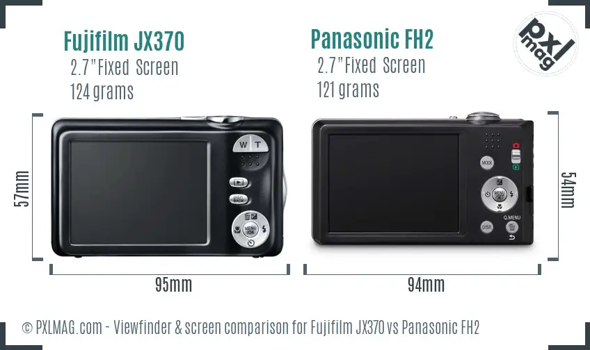 Fujifilm JX370 vs Panasonic FH2 Screen and Viewfinder comparison