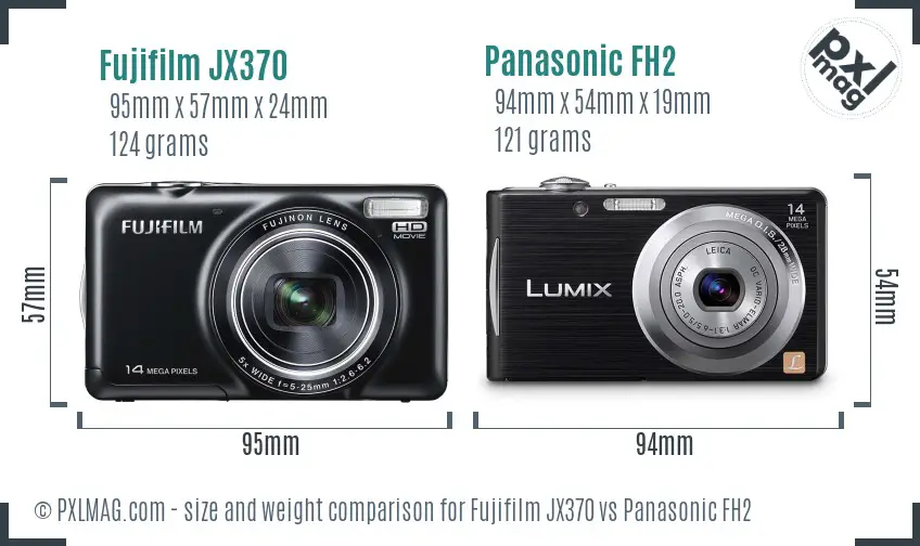 Fujifilm JX370 vs Panasonic FH2 size comparison