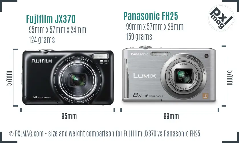 Fujifilm JX370 vs Panasonic FH25 size comparison Fujifilm JX370 vs Panasonic FH25 size comparison