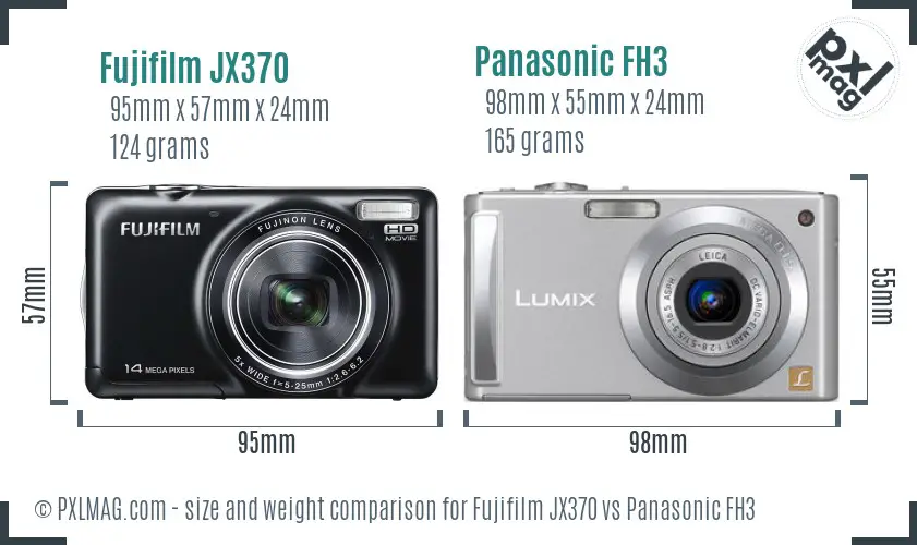 Fujifilm JX370 vs Panasonic FH3 size comparison