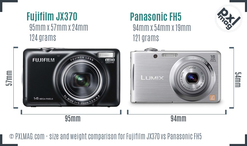 Fujifilm JX370 vs Panasonic FH5 size comparison