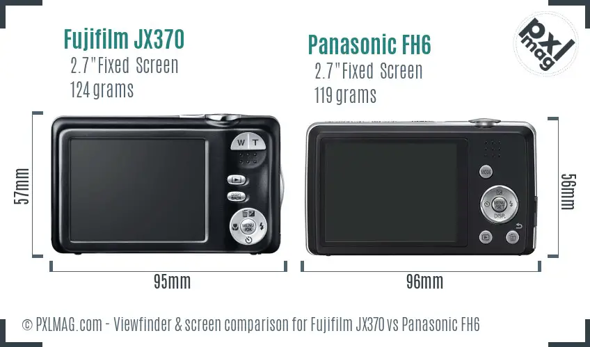 Fujifilm JX370 vs Panasonic FH6 Screen and Viewfinder comparison