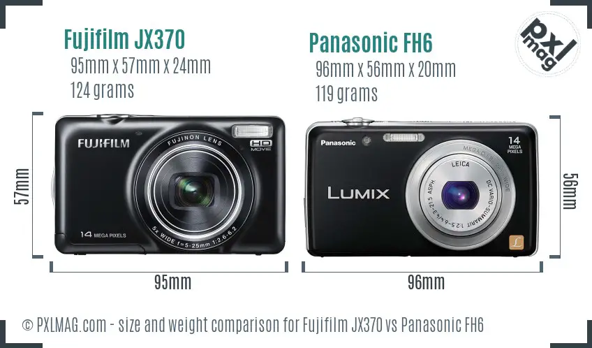 Fujifilm JX370 vs Panasonic FH6 size comparison