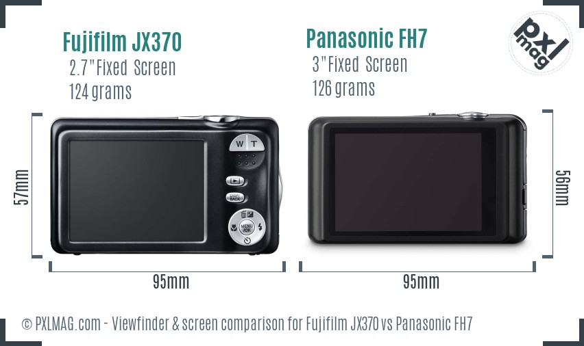 Fujifilm JX370 vs Panasonic FH7 Screen and Viewfinder comparison