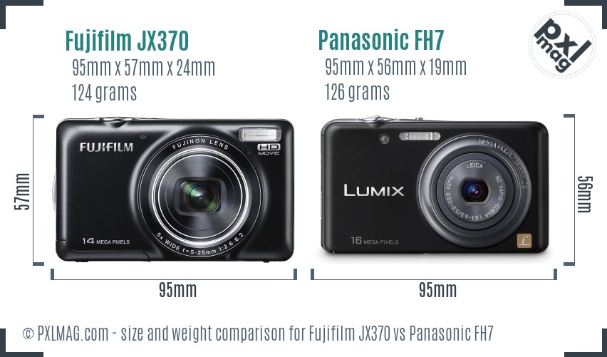 Fujifilm JX370 vs Panasonic FH7 size comparison