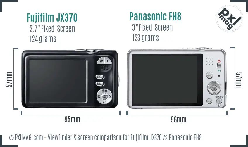 Fujifilm JX370 vs Panasonic FH8 Screen and Viewfinder comparison
