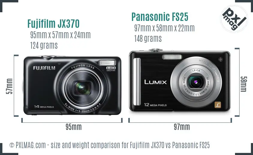 Fujifilm JX370 vs Panasonic FS25 size comparison