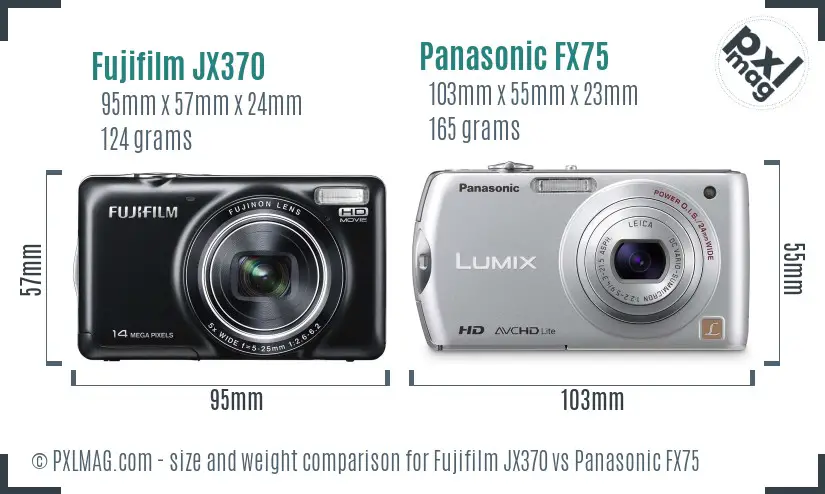 Fujifilm JX370 vs Panasonic FX75 size comparison