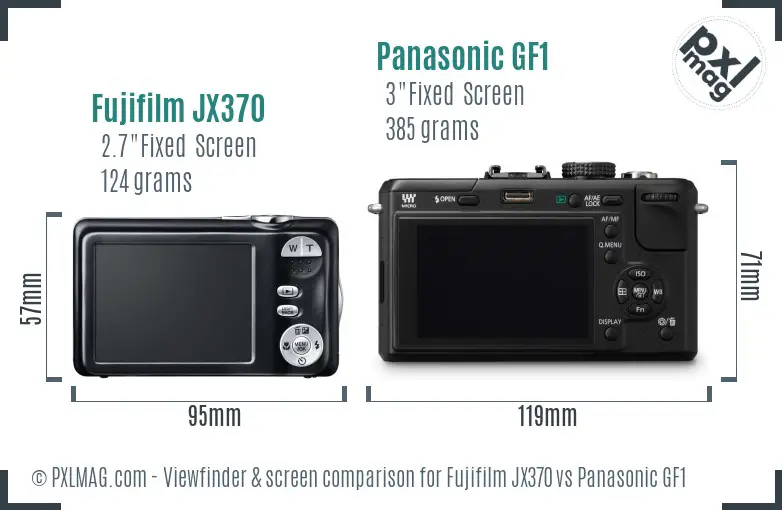 Fujifilm JX370 vs Panasonic GF1 Screen and Viewfinder comparison