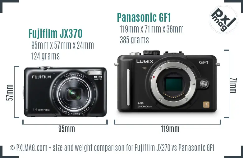 Fujifilm JX370 vs Panasonic GF1 size comparison