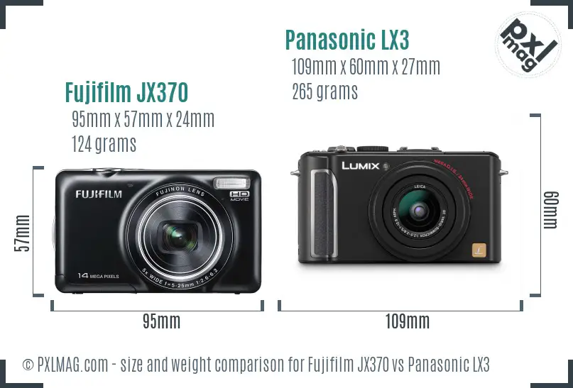 Fujifilm JX370 vs Panasonic LX3 size comparison