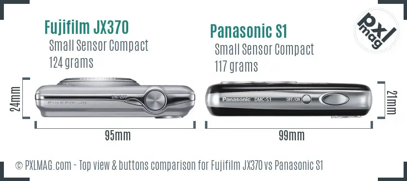 Fujifilm JX370 vs Panasonic S1 top view buttons comparison