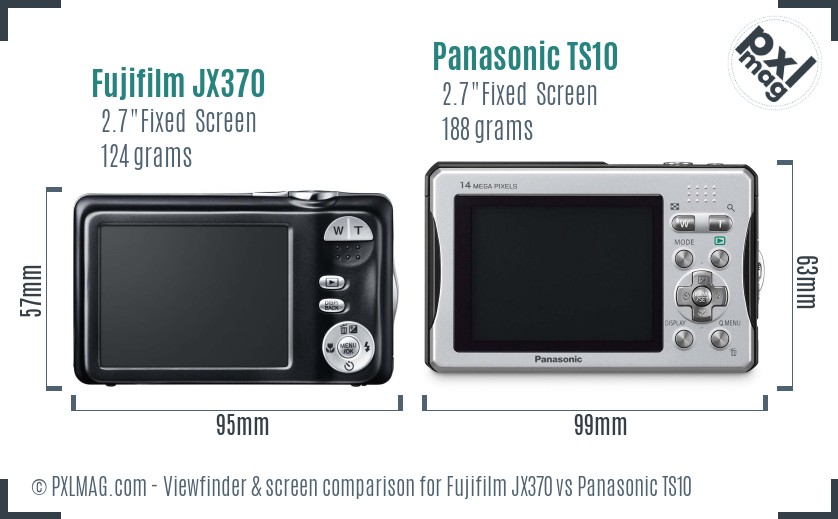 Fujifilm JX370 vs Panasonic TS10 Screen and Viewfinder comparison