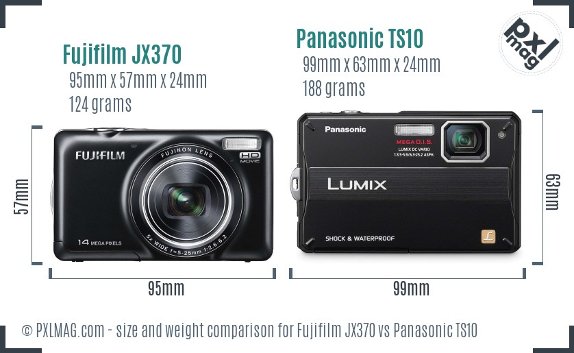 Fujifilm JX370 vs Panasonic TS10 size comparison Fujifilm JX370 vs Panasonic TS10 size comparison