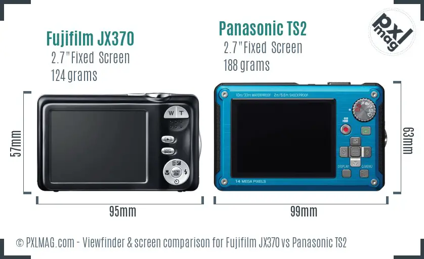 Fujifilm JX370 vs Panasonic TS2 Screen and Viewfinder comparison
