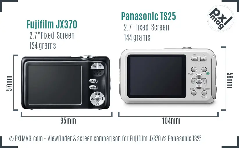 Fujifilm JX370 vs Panasonic TS25 Screen and Viewfinder comparison