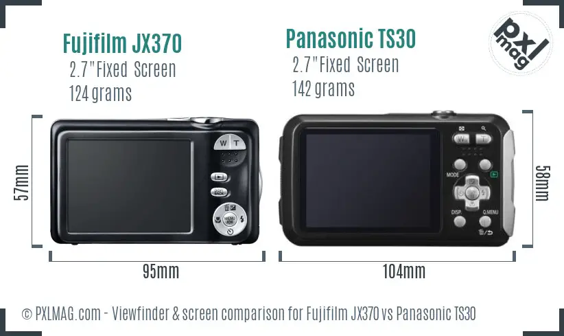 Fujifilm JX370 vs Panasonic TS30 Screen and Viewfinder comparison