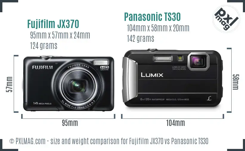 Fujifilm JX370 vs Panasonic TS30 size comparison