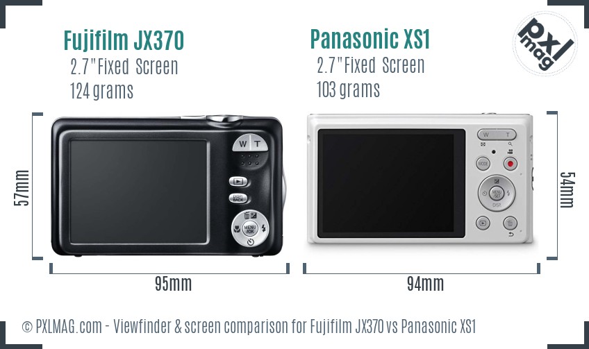 Fujifilm JX370 vs Panasonic XS1 Screen and Viewfinder comparison