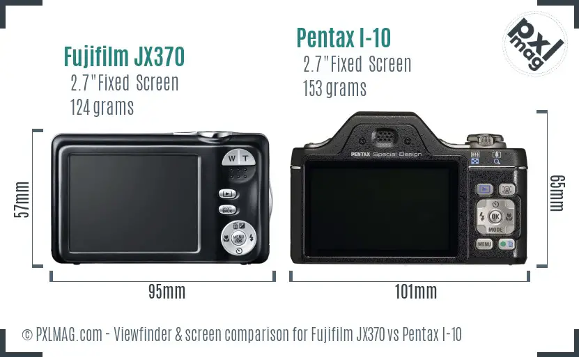 Fujifilm JX370 vs Pentax I-10 Screen and Viewfinder comparison Fujifilm JX370 vs Pentax I-10 Screen and Viewfinder comparison