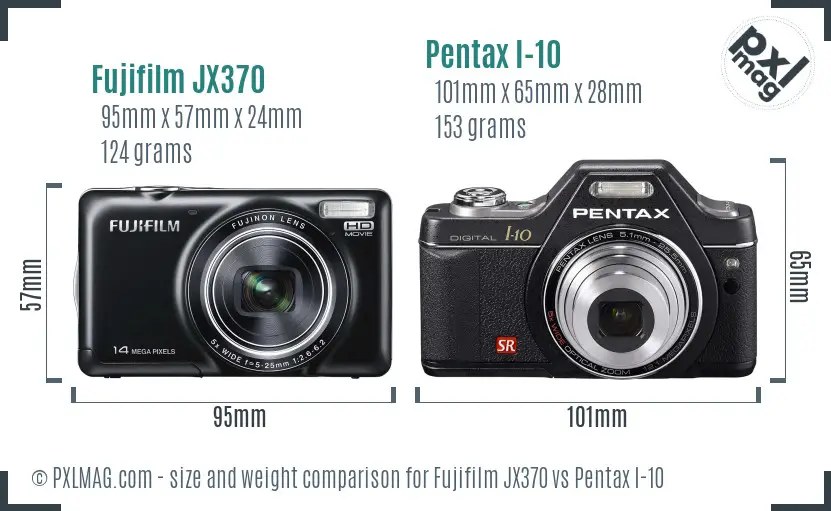 Fujifilm JX370 vs Pentax I-10 size comparison Fujifilm JX370 vs Pentax I-10 size comparison