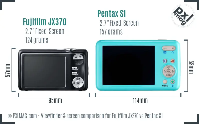 Fujifilm JX370 vs Pentax S1 Screen and Viewfinder comparison Fujifilm JX370 vs Pentax S1 Screen and Viewfinder comparison