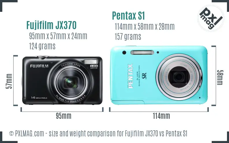 Fujifilm JX370 vs Pentax S1 size comparison Fujifilm JX370 vs Pentax S1 size comparison
