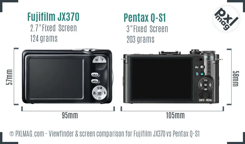 Fujifilm JX370 vs Pentax Q-S1 Screen and Viewfinder comparison