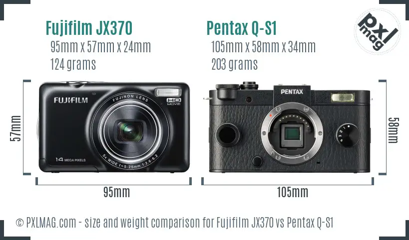 Fujifilm JX370 vs Pentax Q-S1 size comparison