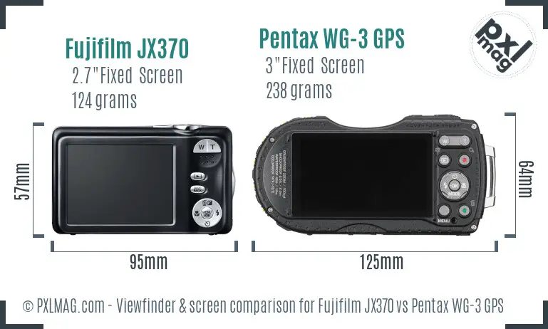 Fujifilm JX370 vs Pentax WG-3 GPS Screen and Viewfinder comparison Fujifilm JX370 vs Pentax WG-3 GPS Screen and Viewfinder comparison