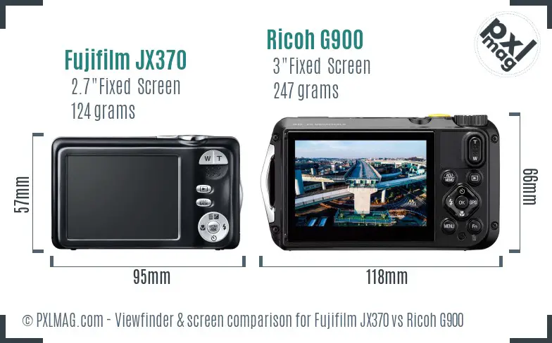Fujifilm JX370 vs Ricoh G900 Screen and Viewfinder comparison