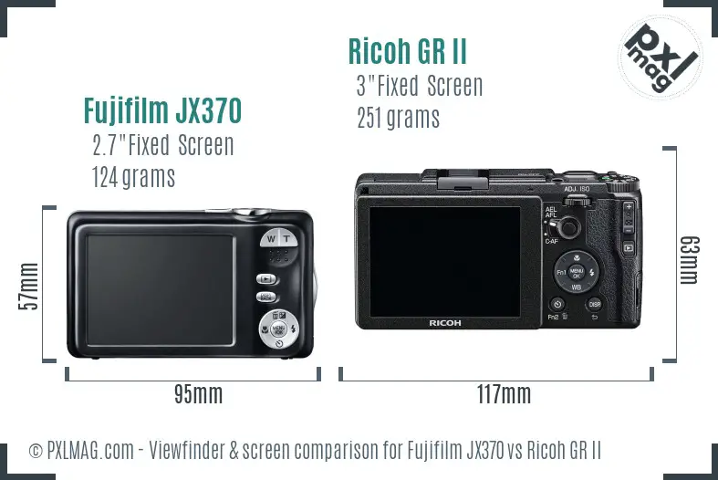 Fujifilm JX370 vs Ricoh GR II Screen and Viewfinder comparison