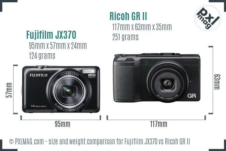 Fujifilm JX370 vs Ricoh GR II size comparison