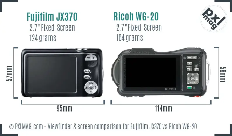 Fujifilm JX370 vs Ricoh WG-20 Screen and Viewfinder comparison Fujifilm JX370 vs Ricoh WG-20 Screen and Viewfinder comparison