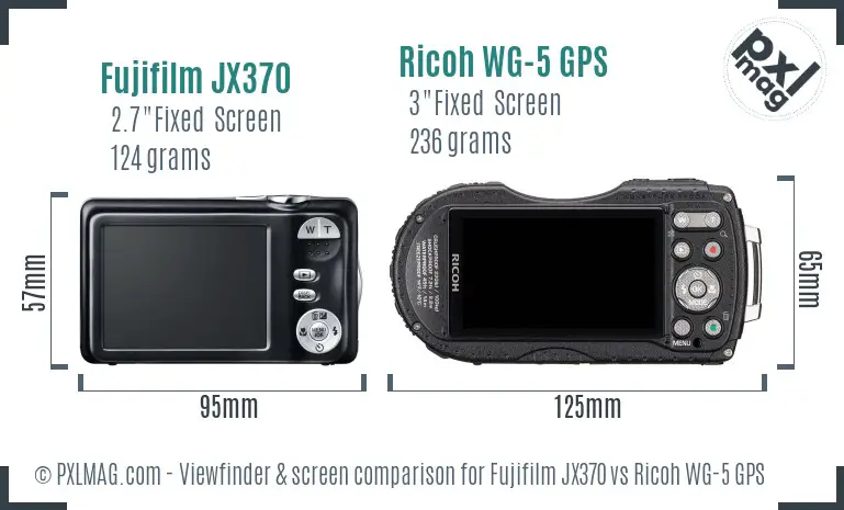 Fujifilm JX370 vs Ricoh WG-5 GPS Screen and Viewfinder comparison Fujifilm JX370 vs Ricoh WG-5 GPS Screen and Viewfinder comparison