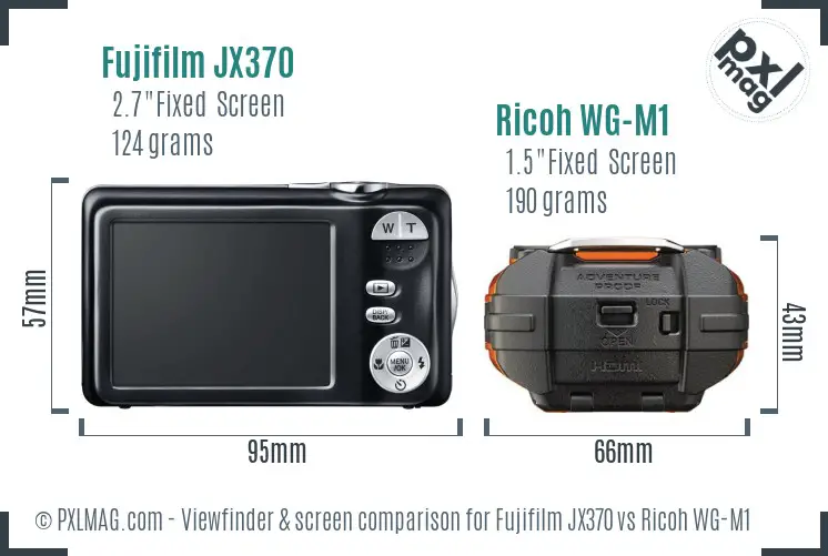 Fujifilm JX370 vs Ricoh WG-M1 Screen and Viewfinder comparison