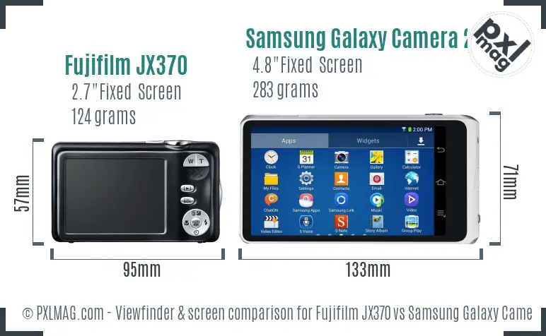 Fujifilm JX370 vs Samsung Galaxy Camera 2 Screen and Viewfinder comparison