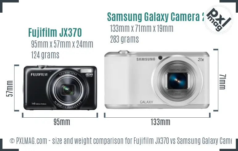 Fujifilm JX370 vs Samsung Galaxy Camera 2 size comparison