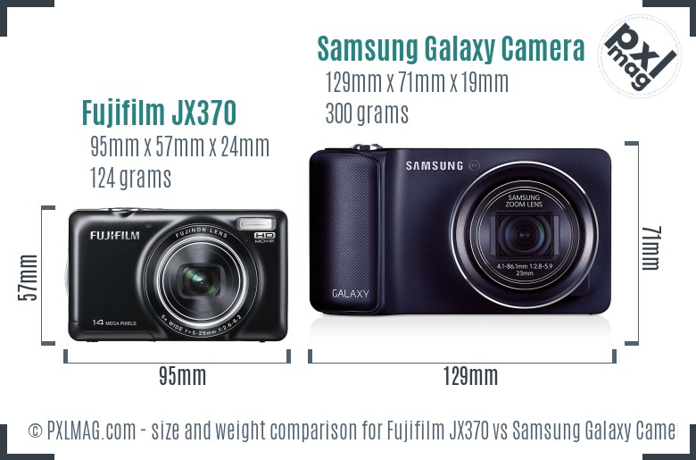 Fujifilm JX370 vs Samsung Galaxy Camera size comparison Fujifilm JX370 vs Samsung Galaxy Camera size comparison