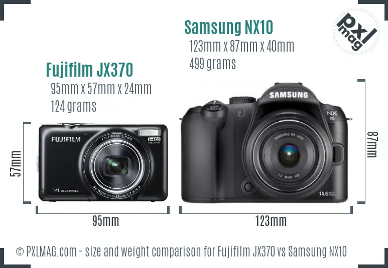 Fujifilm JX370 vs Samsung NX10 size comparison