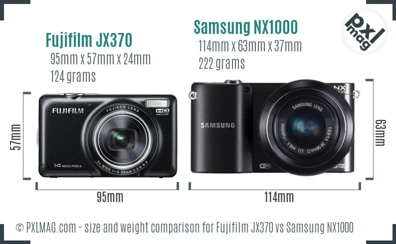 Fujifilm JX370 vs Samsung NX1000 size comparison