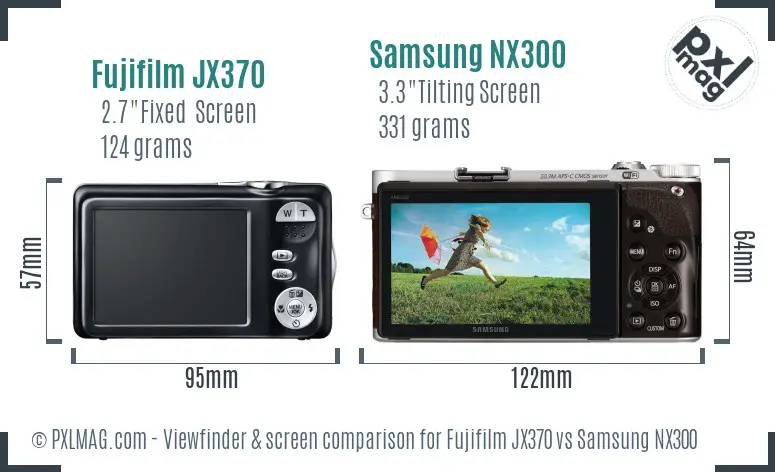 Fujifilm JX370 vs Samsung NX300 Screen and Viewfinder comparison Fujifilm JX370 vs Samsung NX300 Screen and Viewfinder comparison