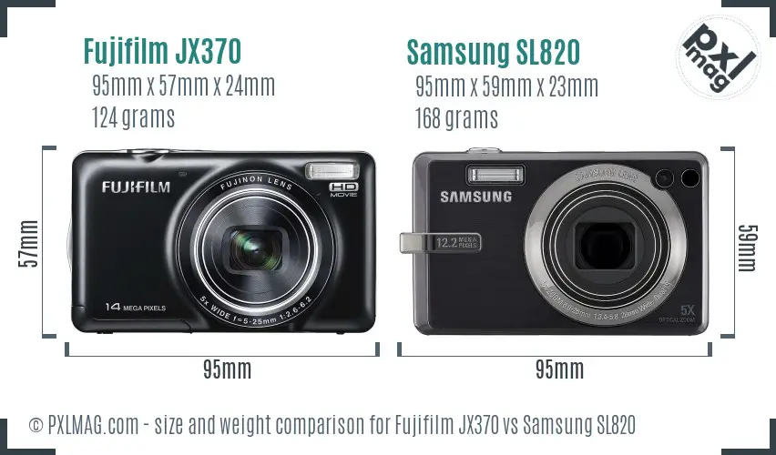 Fujifilm JX370 vs Samsung SL820 size comparison Fujifilm JX370 vs Samsung SL820 size comparison