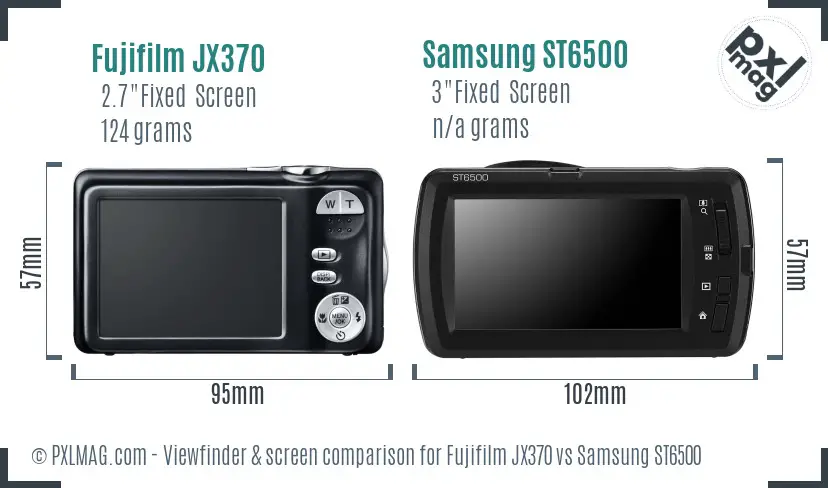 Fujifilm JX370 vs Samsung ST6500 Screen and Viewfinder comparison