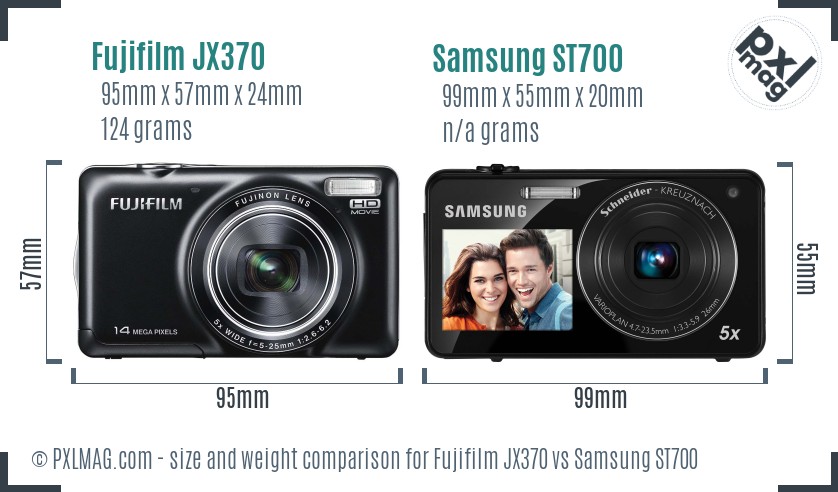 Fujifilm JX370 vs Samsung ST700 size comparison