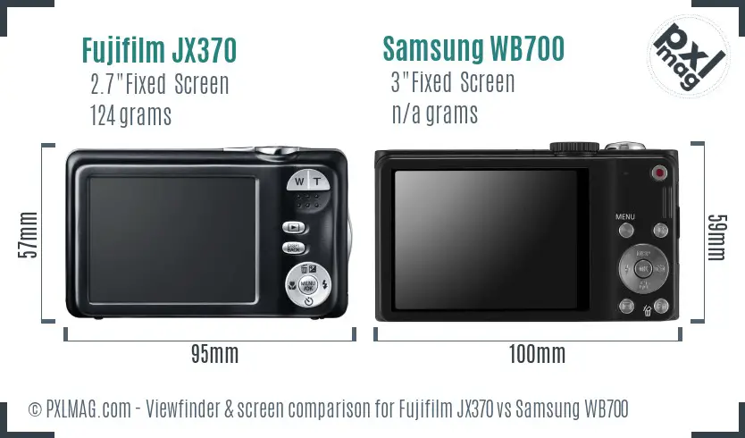 Fujifilm JX370 vs Samsung WB700 Screen and Viewfinder comparison