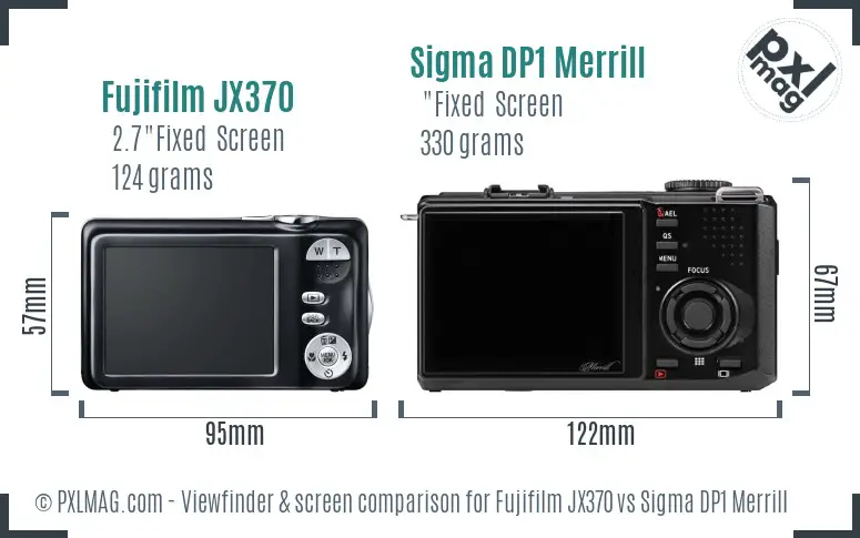 Fujifilm JX370 vs Sigma DP1 Merrill Screen and Viewfinder comparison