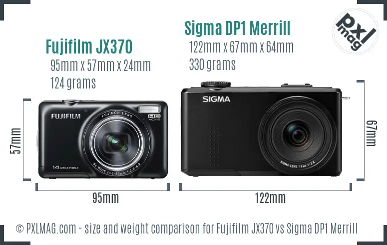 Fujifilm JX370 vs Sigma DP1 Merrill size comparison